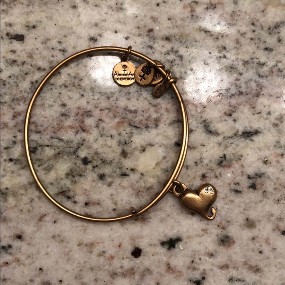 Gold Alex and Ani Heart Bracelet
